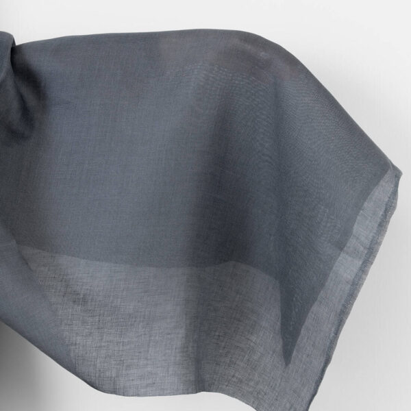 Linen fabric dark grey panama weave