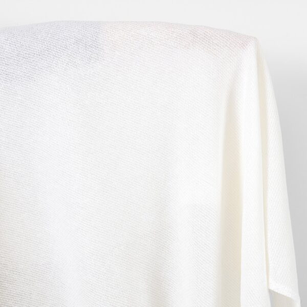 Linen cotton fabric white textured honeycomb