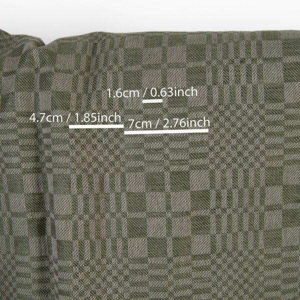 Tessuto in lino e cotone a quadretti twill verdi e beige - immagine 3