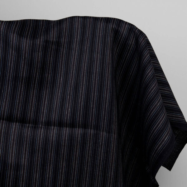 Black striped linen fabric