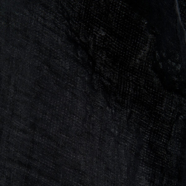 Linen fabric black double-layer, washed, true black