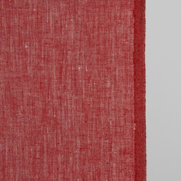 Tessuto di lino stretto melange rosso e naturale - immagine 2
