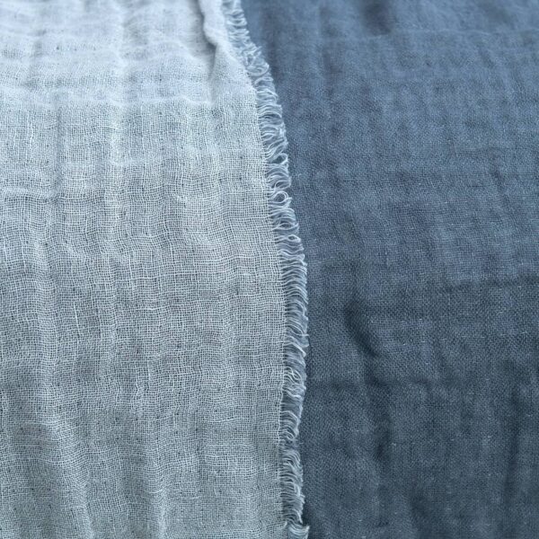 Grey linen bedspread, washed fabric