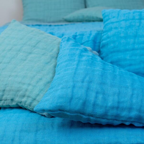 Linen cushion cover sky blue