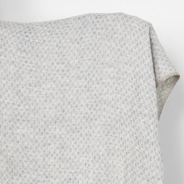 Washed linen cotton fabric in grey-beige diamonds