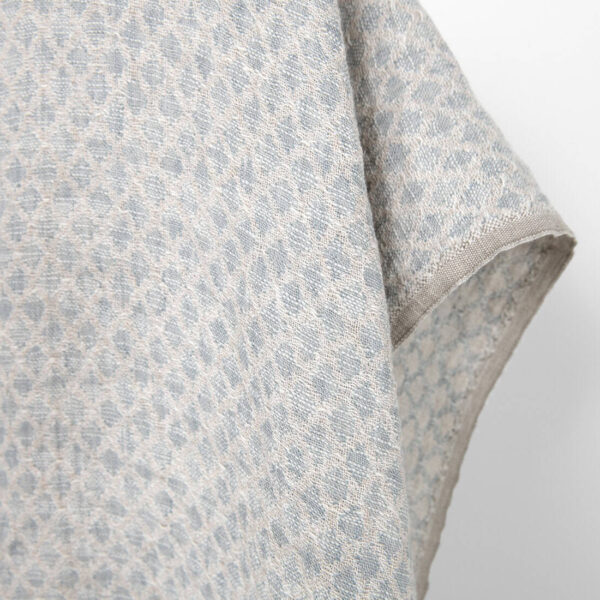 Washed linen cotton fabric in grey-beige diamonds, double-sided