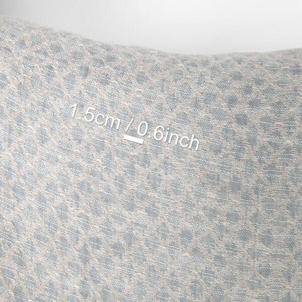 Washed linen cotton fabric in grey-beige diamonds, double-layer