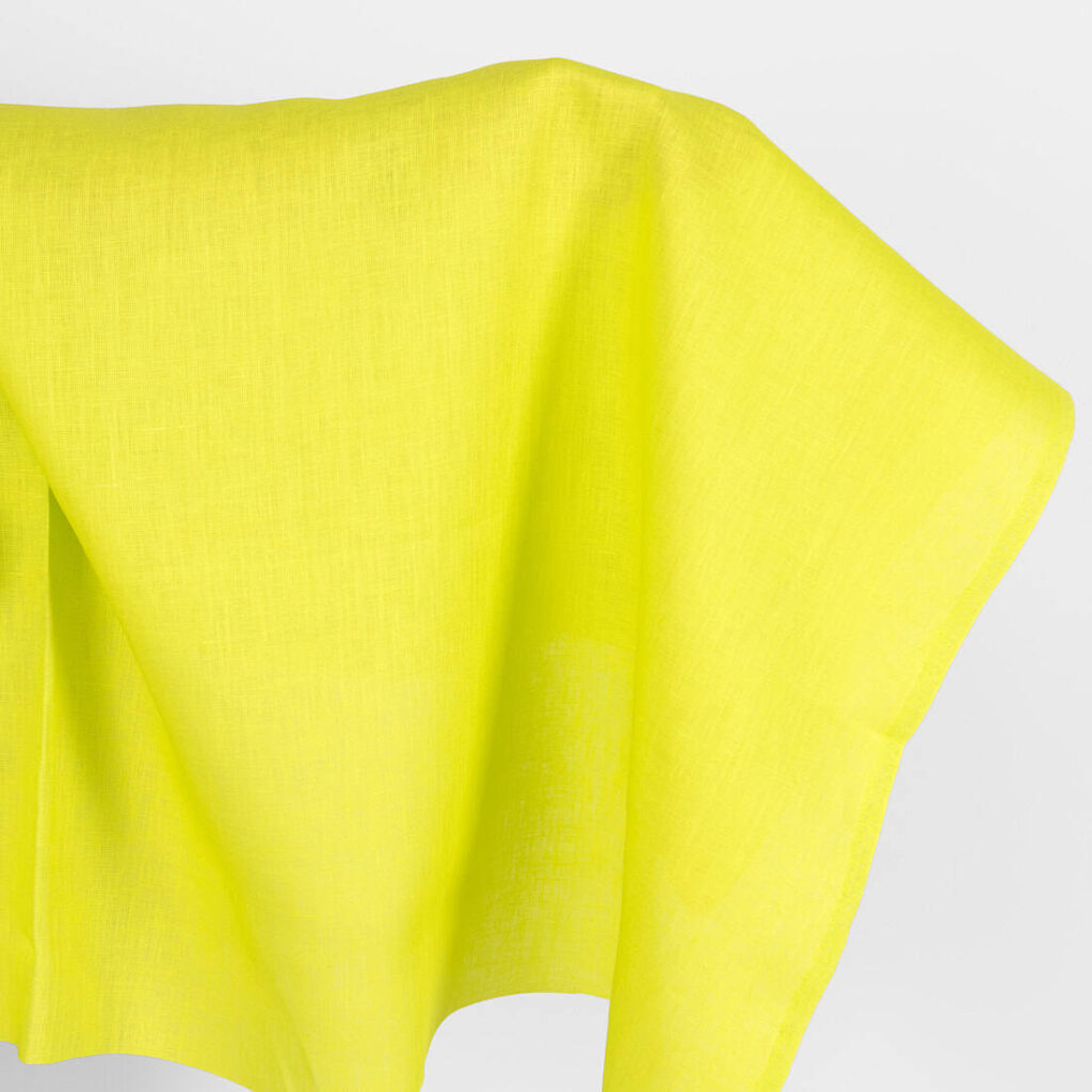 Linen fabric in sulphur spring colour