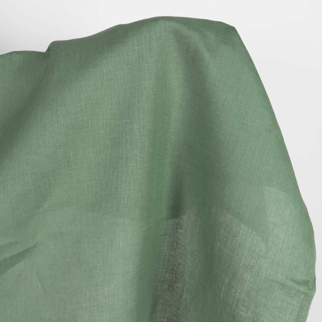 Linen fabric in sea spray colour