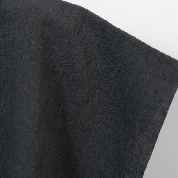 Tessuto di lino in grigio scuro, lavato - immagine 2