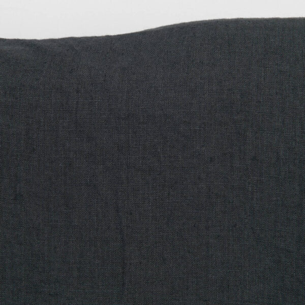 Tessuto di lino in grigio scuro, lavato - immagine 3