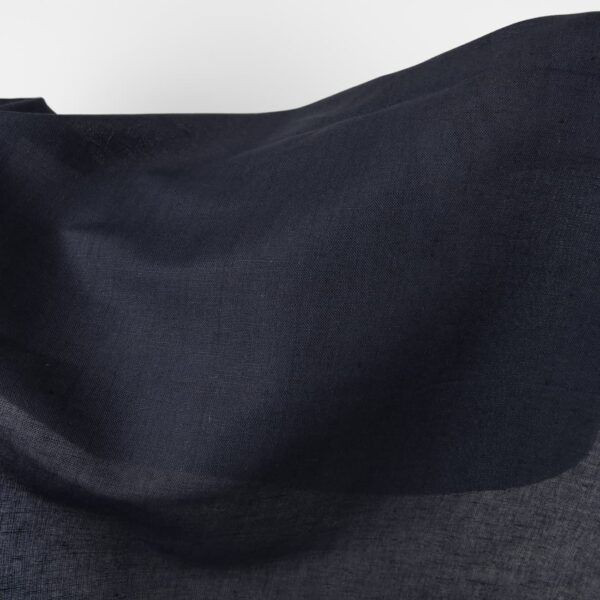 Linen cotton fabric dark navy blue colour product photo