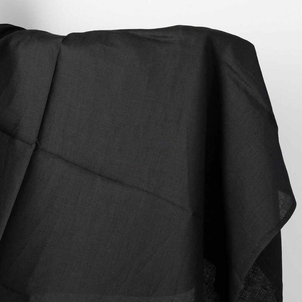 Linen fabric plain black