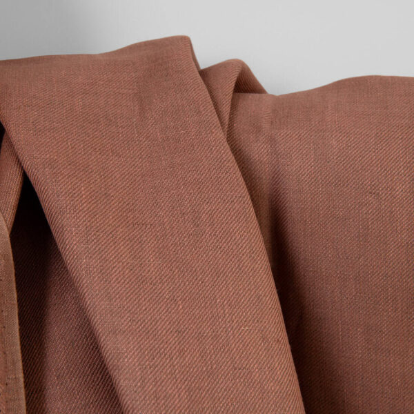 Linen fabric brown twill, 150cm width