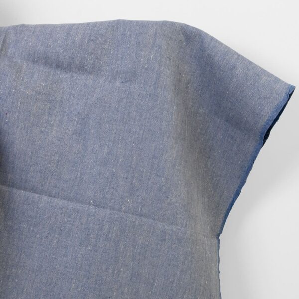 Heavy linen fabric blue and natural melange