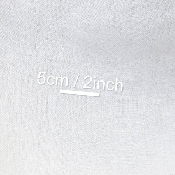 Linen fabric white herringbone, with measurements