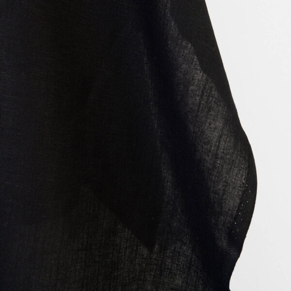 Linen cotton fabric in black, plain weave