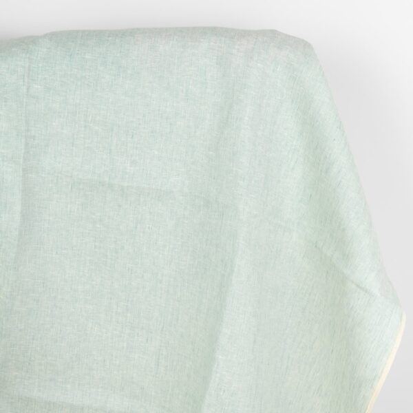 Tessuto di lino verde e vaniglia melange