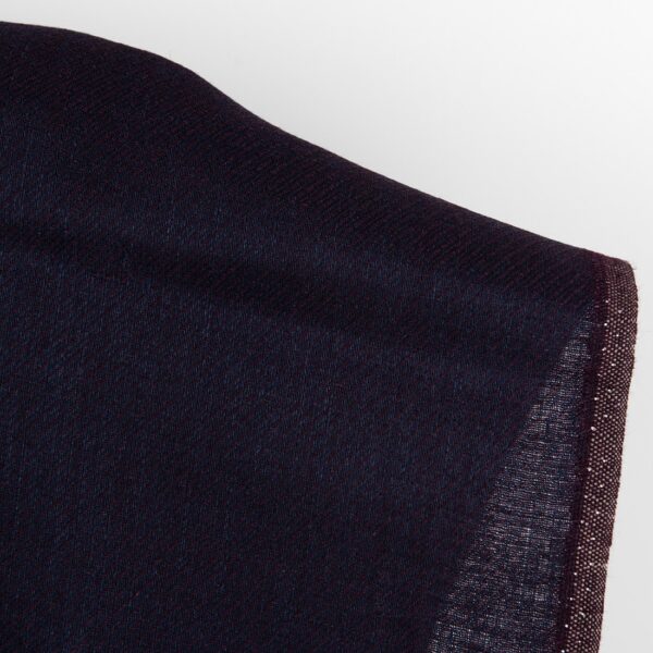 Linen fabric deep blue and violet stripes, dobby