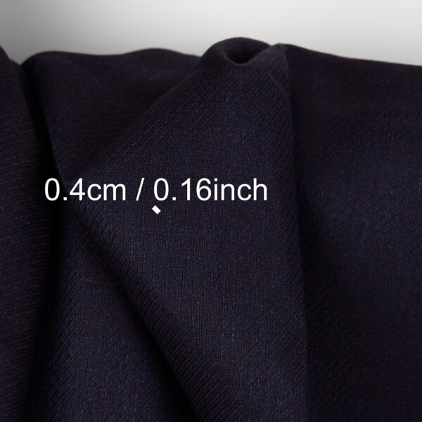 Linen fabric deep blue and violet stripes, washed, with measurements