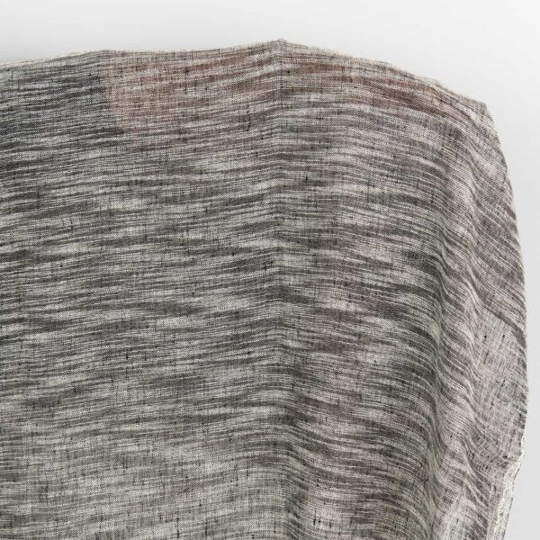 Tessuto in lino e cotone melange di filato più spesso nero e bianco