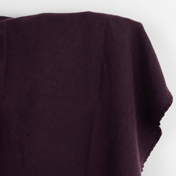 Pesante tessuto in lino e cotone viola profondo canvas, lavato