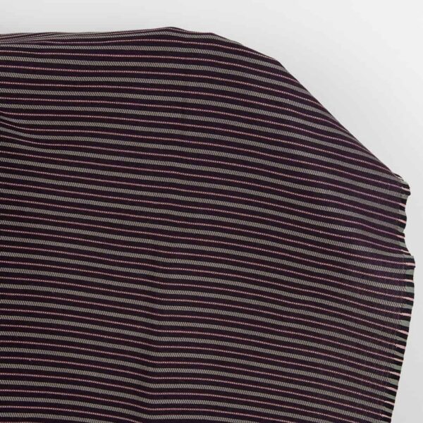Tessuto pesante in lino cotone canvas a strisce viola profondo