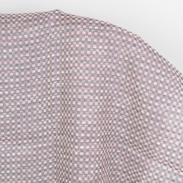 Tessuto in lino e cotone a quadretti multicolore - immagine 2
